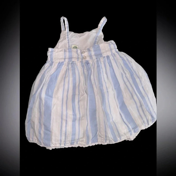 EUC Little Me 18m Blue And White Stripped dress with Diaper Cover. - Picture 2 of 7